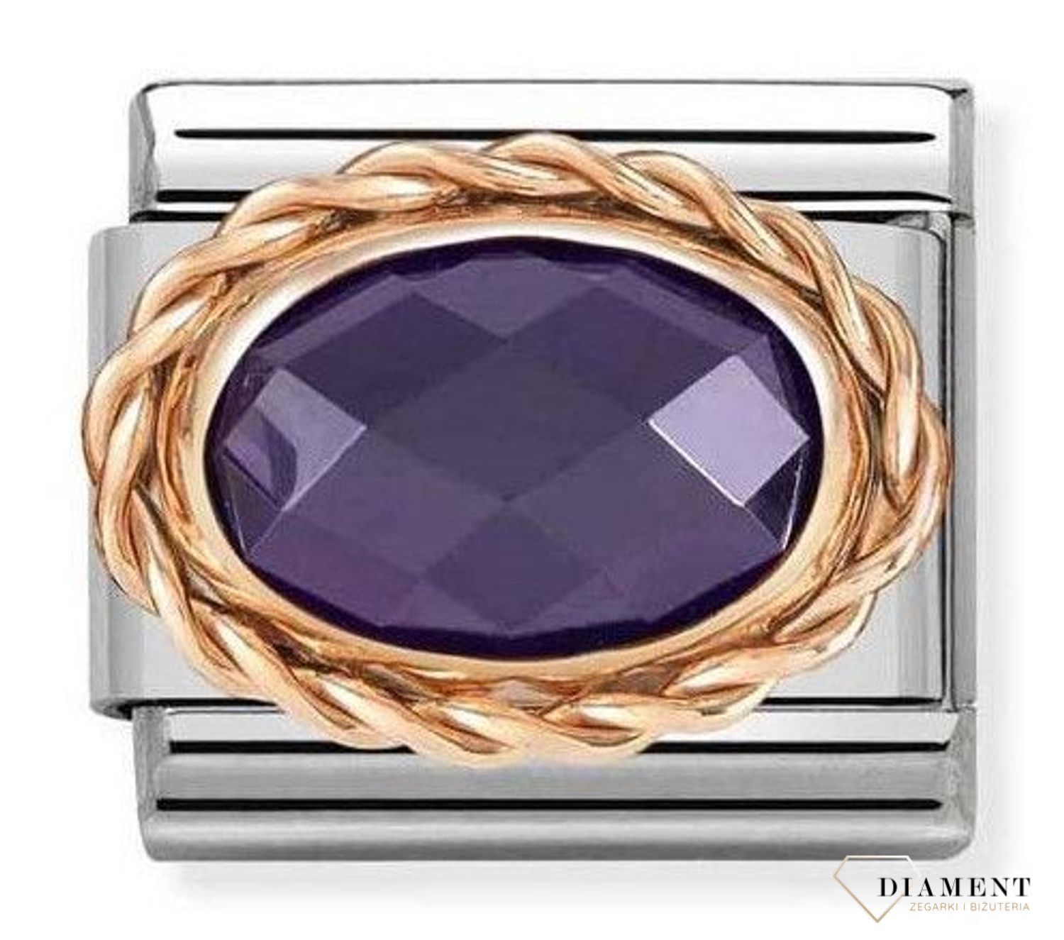 Nomination Link 9K zawieszka różowe złoto 'Fioletowa Cyrkonia' 430603 001 Zawieszki Nomination ✓ Wyjątkowy prezent ✓ Nomination ✓ Bransoletka Nomination ✓ Bransoletka ze stali ✓ Gwarancja najniższej cen.jpg